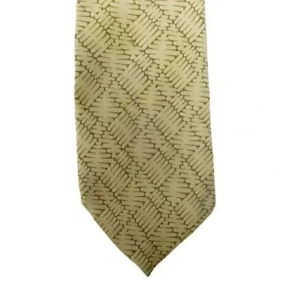 Giorgio Armani Silk Tie Light Green Print - Picture 2 of 10